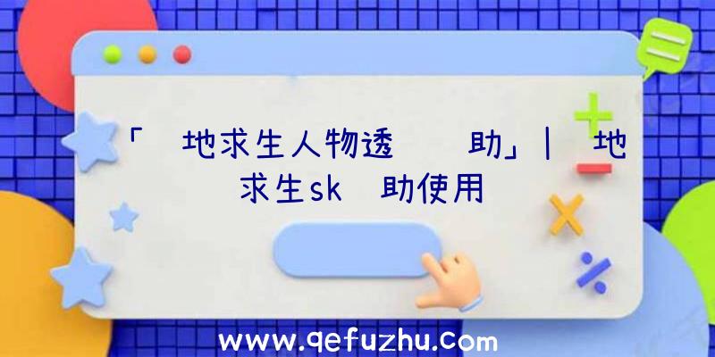 「绝地求生人物透视辅助」|绝地求生sk辅助使用